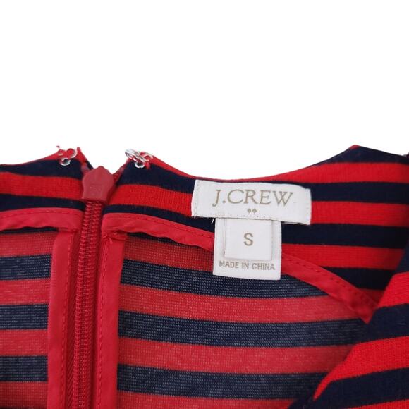 J.Crew Factory Stripe Dress Size Small Red Black Sleeveless Dress with Stretch - Picture 4 of 5